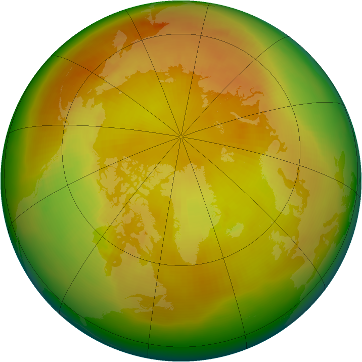 Arctic ozone map for May 1980